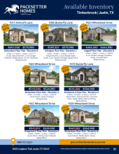 Timberbrook Inventory