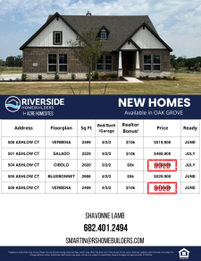 Realtor Bonus in Oak Grove Addition