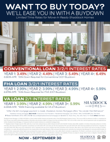Limited Time Rates for Move-In Ready Shaddock Homes