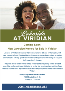 115 New Homesites Coming to Viridian