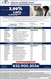 2.99% Interest Rate Across North Houston