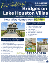 Bridges on Lake Houston Villas Now Selling