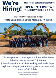 New Home Sales Representative Open Interviews