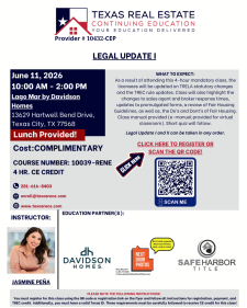 Legal Update I Class in Lago Mar