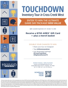 Touchdown Inventory Tour &ndash; Cross Creek West