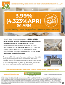 3.99% (4.323% APR) for the First Five Years
