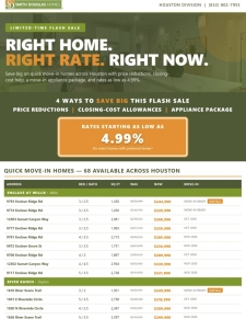 FLASH SALE: 4.99% Starting Rates, Price Drops & Closing Cost Savings