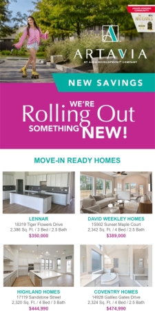 ARTAVIA Move-In Ready Homes!