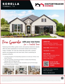 FREE GENERATOR with a new home in Tomball for a limited time.