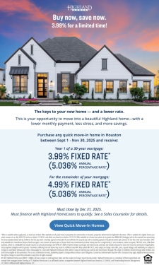Quick move-in homes with 3.99% financing — ends Nov 30