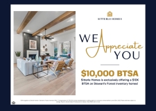 Sitterle Homes is offering a $10,000 BTSA in Conroe,TX!