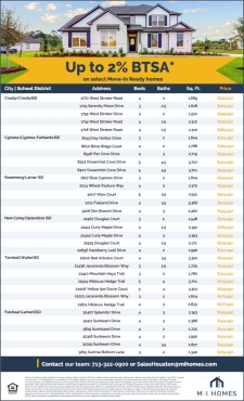 Up to 2% BTSA* On Select Homes and Communities!