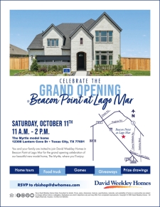 You're Invited to the Grand Opening of our Model Home in Beacon Point at Lago Mar