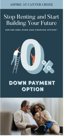 0% Down Payment Option in Aspire at Canter Creek!