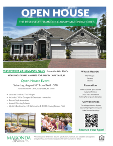 The Reserve at Hammock Oaks Open House!