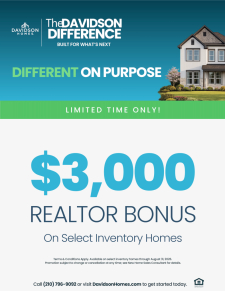 $3K Realtor Bonus on Select Inventory Homes