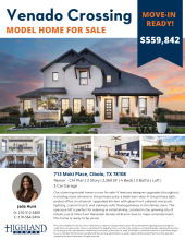 Model Home for Sale in Venado Crossing