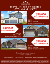 $10K Realtor Bonus on Move-In Ready Homes