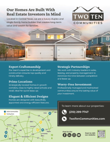 Homes Built With Real Estate Investors in Mind