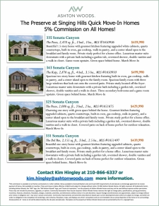 5% Commission on All Homes in The Preserve at Singing Hills!