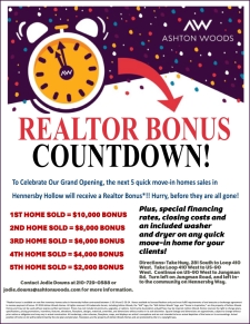 Realtor Bonuses Available on the Next Five Homes Sold in Hennersby Hollow