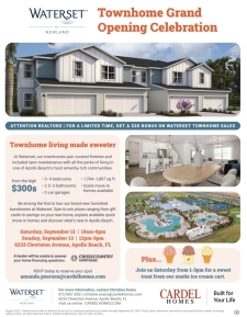 Grand Opening Event at Waterset Townhomes in Apollo Beach!