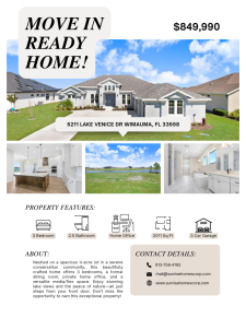 Move in Ready Home in Wimauma, FL!