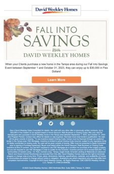 Fall Savings Event at David Weekley Homes