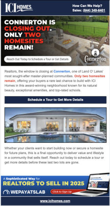 Connerton Is Closing Out. Only Two Homesites Remain.
